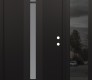Modern Steel Front Door DIAMOND A5 48" X 80" BLACK/WHITE FROSTED GLASS PANEL BLACK LHI WITH SIDELITE MIRRORED GLASS