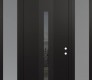 DIAMOND A2 68" X 96" BLACK/BLACK MIRRORED GLASS PANEL BLACK RHI WITH 2 SIDELITES AND TRANSOM FROSTED GLASS