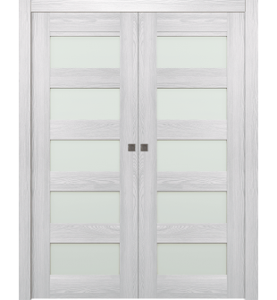 Avon 07-07 Vetro Ribeira Ash Double pocket doors