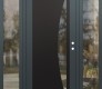 Modern Steel Front Door Diamond C13 60" x 80" anthracite/anthracite clear Glass Panel black LHI with 2 Sidelites clear Glass
