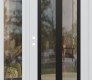 Modern Steel Front Door Diamond C14 48" x 80" white/white clear Glass Panel black RHI with Sidelite clear Glass