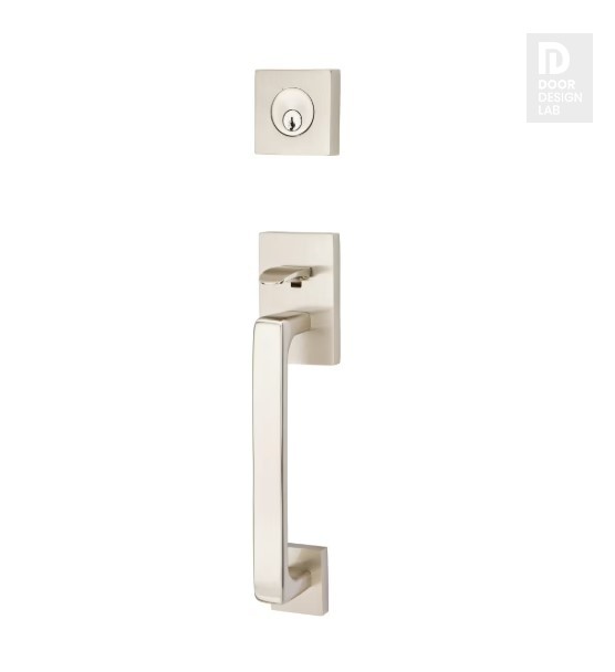 EMTEK BADEN DOUBLE CYLINDER KEYD 4830 SATIN NICKEL US15 for Steel Front Doors