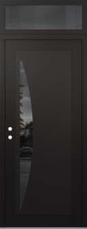 Diamond C13 36" x 96" black/black mirrored Glass Panel black RHI with Transom mirrored Glass