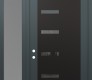 Modern Steel Front Door Diamond C8 48" x 96" anthracite/anthracite mirrored Glass Panel black RHI with Sidelite and Transom frosted Glass