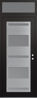 Diamond C10 36" x 96" black/white frosted Glass Panel stainless steel LHI with Transom frosted Glass