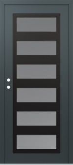 Diamond C9 36" x 80" anthracite/anthracite frosted Glass Panel black RHI