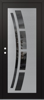 Diamond C12 36" x 80" black/black mirrored Glass Panel stainless steel RHI