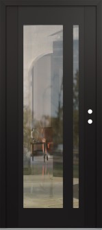 Diamond C15 36" x 80" black/black clear Glass Panel black LHI