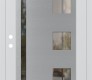 Modern Steel Front Door Diamond C3 36" x 80" white/white clear Glass Panel stainless steel RHI