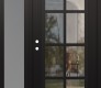 Modern Steel Front Door Diamond C16 52" x 80" black/black clear Glass Panel black RHI with Sidelite frosted Glass