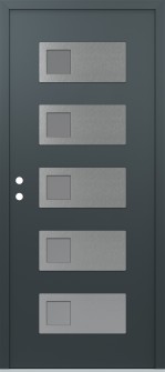 Diamond D2 36" x 80" anthracite/anthracite frosted Glass Panel stainless steel RHI