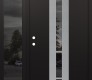 Modern Steel Front Door DIAMOND A3 48" X 80" BLACK/BLACK MIRRORED GLASS PANEL STAINLESS STEEL RHI WITH SIDELITE MIRRORED GLASS