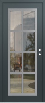 Diamond C16 36" x 80" anthracite/anthracite clear Glass Panel stainless steel LHI