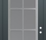 Modern Steel Front Door Diamond C16 36" x 96" anthracite/anthracite frosted Glass Panel stainless steel LHI with Transom frosted Glass
