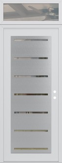 Diamond C11 36" x 96" white/white clear Glass Panel stainless steel LHI with Transom clear Glass
