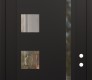 Modern Steel Front Door Diamond C3 36" x 96" black/black clear Glass Panel black LHI with Transom clear Glass