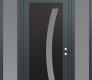 Modern Steel Front Door Diamond C4 68" x 96" anthracite/anthracite frosted Glass Panel black LHI with 2 Sidelites and Transom frosted Glass
