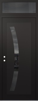 Diamond C4 36" x 96" black/black mirrored Glass Panel black RHI with Transom mirrored Glass