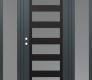 Modern Steel Front Door Diamond C9 68" x 80" anthracite/anthracite frosted Glass Panel black RHI with 2 Sidelites frosted Glass