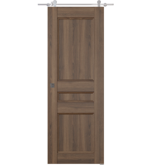 Oxford Uno 07 2R Pecan Nutwood Barn doors