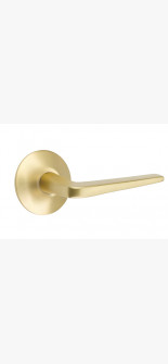 EMTEK ATHENA LEVER WITH MODERN ROSETTE PRIVACY LH SATIN BRASS (US4) 5207