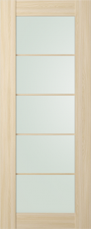 DOOR SLAB AVON 5 LITE VETRO LOIRE ASH 24" X 84" X 1 3/4"