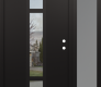 DIAMOND A9 48" X 80" BLACK/BLACK CLEAR GLASS PANEL BLACK RHI WITH SIDELITE FROSTED GLASS