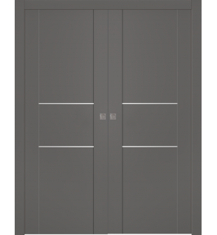Avon 01 2H Gray Matte Double pocket doors