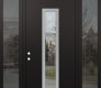 DIAMOND A11 60" X 96" BLACK/BLACK CLEAR GLASS PANEL STAINLESS STEEL LHI WITH 2 SIDELITES AND TRANSOM MIRRORED GLASS