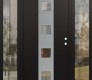 Modern Steel Front Door DIAMOND A12 60" X 80" BLACK/BLACK CLEAR GLASS PANEL STAINLESS STEEL LHI WITH 2 SIDELITES CLEAR GLASS