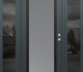 Modern Steel Front Door Diamond C1 68" x 80" anthracite/anthracite frosted Glass Panel black LHI with 2 Sidelites mirrored Glass