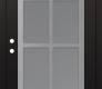 Modern Steel Front Door Diamond C16 36" x 80" black/white frosted Glass Panel stainless steel RHI