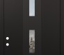 DIAMOND A7 36" X 96" BLACK/BLACK CLEAR GLASS PANEL BLACK LHI WITH TRANSOM FROSTED GLASS