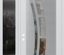 Modern Steel Front Door Diamond C12 52" x 96" white/white clear Glass Panel stainless steel RHI with Sidelite and Transom mirrored Glass