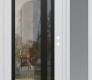 Modern Steel Front Door Diamond C15 48" x 80" white/white clear Glass Panel black LHI with Sidelite frosted Glass