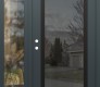 Modern Steel Front Door Diamond C1 48" x 80" anthracite/anthracite mirrored Glass Panel black RHI with Sidelite clear Glass