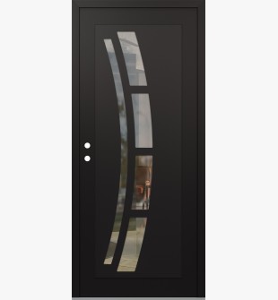 Diamond C12 36" x 80" black/black clear Glass Panel black RHI