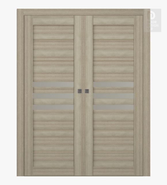 Dome Vetro Shambor Modern Interior Double Pocket Doors by Belldinni