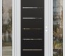 Modern Steel Front Door Diamond C11 64" x 80" white/white clear Glass Panel black LHI with 2 Sidelites clear Glass