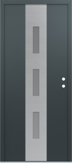 DIAMOND A7 36" X 80" ANTHRACITE/ANTHRACITE FROSTED GLASS PANEL STAINLESS STEEL LHI