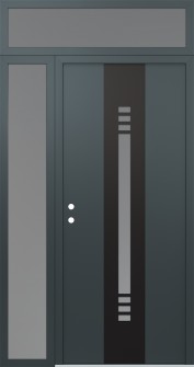 DIAMOND A5 50" X 96" ANTHRACITE/ANTHRACITE FROSTED GLASS PANEL BLACK RHI WITH SIDELITE AND TRANSOM FROSTED GLASS