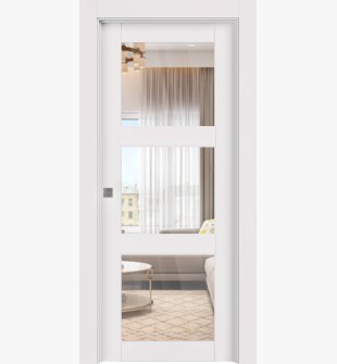 Smart Pro 3 Lite Clear Vetro Polar White Pocket doors