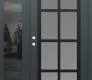 Modern Steel Front Door Diamond C16 52" x 80" anthracite/anthracite frosted Glass Panel black RHI with Sidelite mirrored Glass