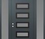 Modern Steel Front Door Diamond D1 64" x 96" anthracite/anthracite frosted Glass Panel black RHI with 2 Sidelites and Transom frosted Glass
