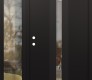 Modern Steel Front Door DIAMOND A2 52" X 80" BLACK/BLACK CLEAR GLASS PANEL BLACK RHI WITH SIDELITE CLEAR GLASS