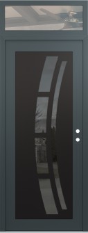 Diamond C12 36" x 96" anthracite/anthracite mirrored Glass Panel black LHI with Transom clear Glass