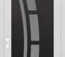 Modern Steel Front Door Diamond C12 36" x 96" white/white frosted Glass Panel black RHI with Transom clear Glass