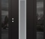 Modern Steel Front Door DIAMOND A11 60" X 80" BLACK/WHITE FROSTED GLASS PANEL STAINLESS STEEL RHI WITH 2 SIDELITES MIRRORED GLASS