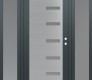 Modern Steel Front Door Diamond C8 64" x 80" anthracite/anthracite frosted Glass Panel stainless steel LHI with 2 Sidelites frosted Glass