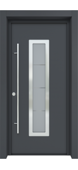 MODERN FRONT STEEL DOOR ARGOS ANTRACIT/WHITE 37 7/16" X 81 11/16" RHI + HARDWARE